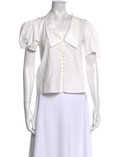 Pre-owned The Great Short Sleeve Blouse W/ Tags In White
