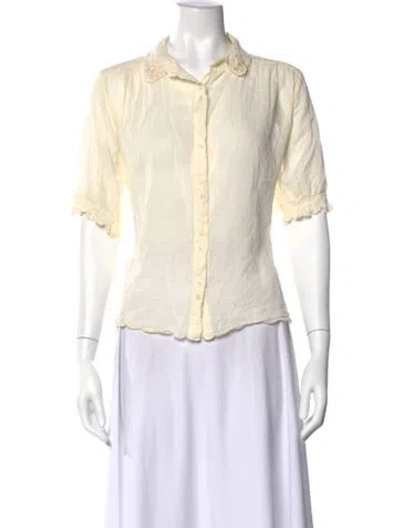 Pre-owned The Great Short Sleeve Blouse In White