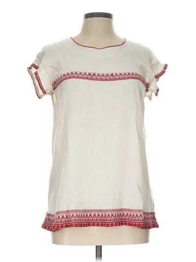 Pre-owned The Great Short Sleeve Top Ivory Square Neckline Tops