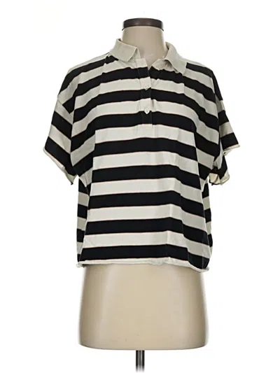 Pre-owned The Great Short Sleeve Turtleneck In Ivory