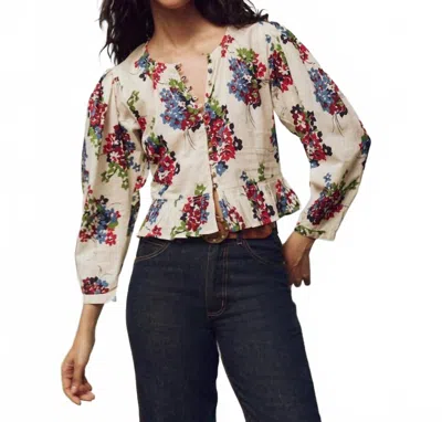 The Great Sicily Long Sleeve Blouse In Oasis Floral In Neutral