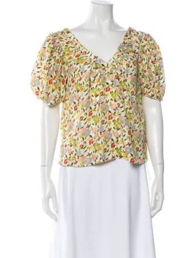 Pre-owned The Great Silk Floral Print Blouse In Multi