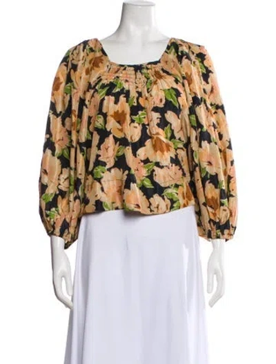 Pre-owned The Great Silk Floral Print Blouse W/ Tags In Multi