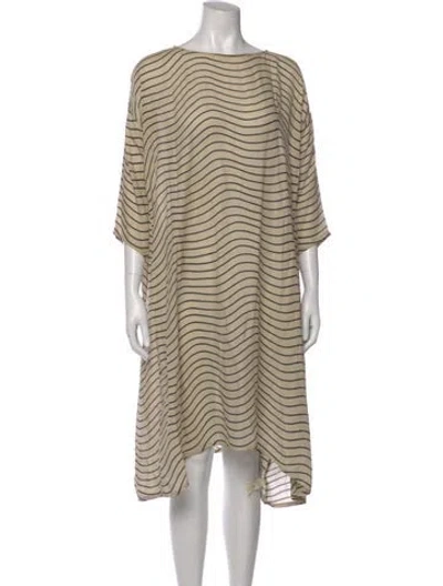 Pre-owned The Great Silk Knee-length Dress In Neutral