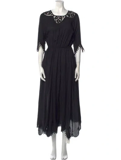 Pre-owned The Great Silk Long Dress In Black