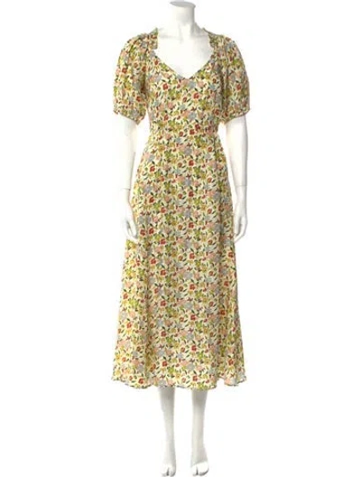Pre-owned The Great Silk Long Dress In Neutral