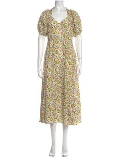 Pre-owned The Great Silk Long Dress In Neutral