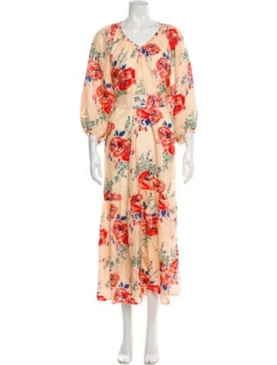 Pre-owned The Great Silk Long Dress In Neutral