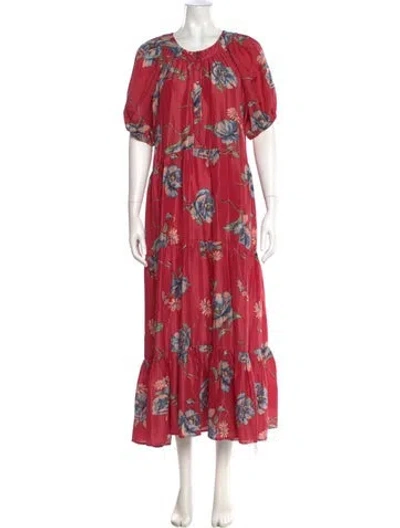 Pre-owned The Great Silk Long Dress In Pink