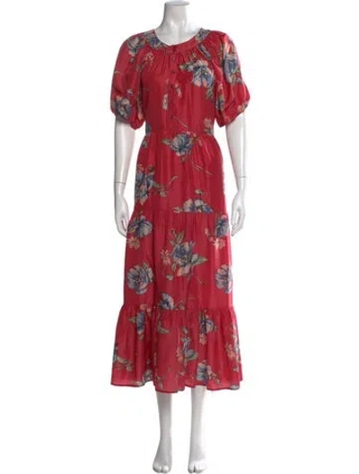 Pre-owned The Great Silk Long Dress In Pink