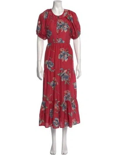 Pre-owned The Great Silk Long Dress In Pink