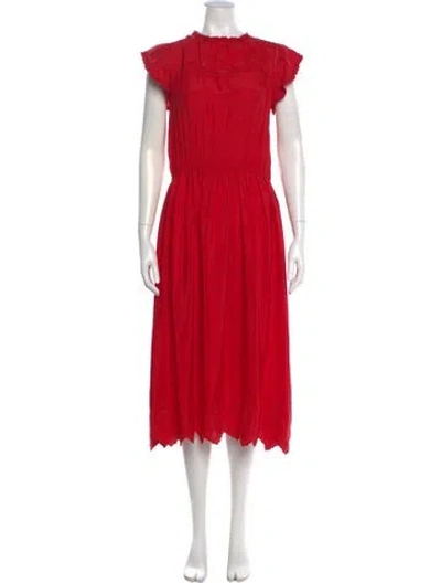 Pre-owned The Great Silk Long Dress W/ Tags In Red