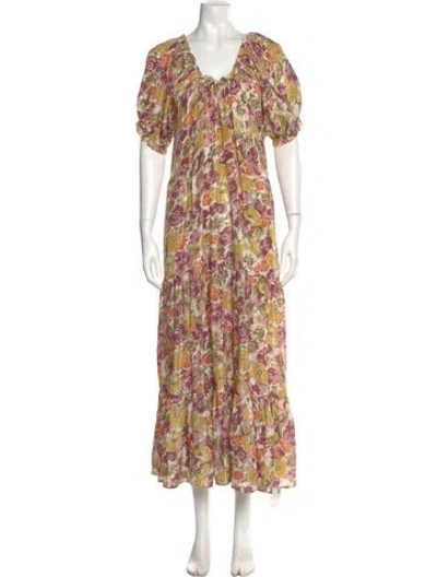 Pre-owned The Great Silk Long Dress In White