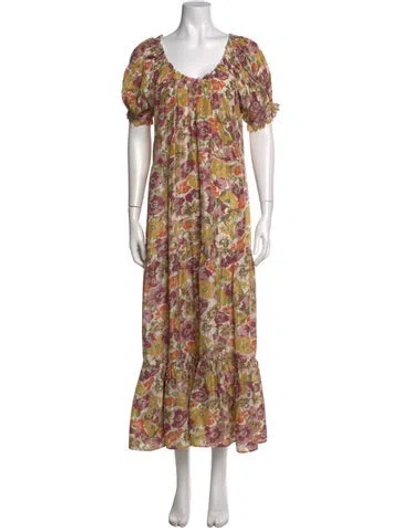 Pre-owned The Great Silk Long Dress In White