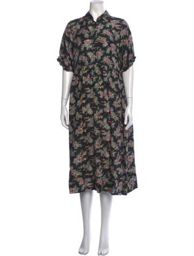 Pre-owned The Great Silk Midi Length Dress In Black