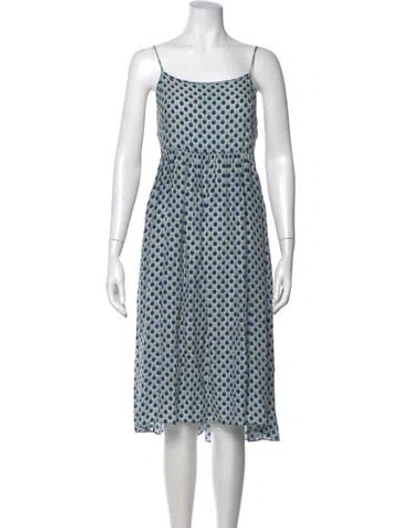 Pre-owned The Great Silk Midi Length Dress In Green