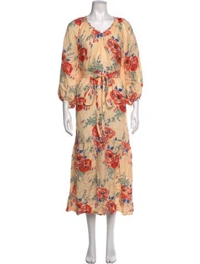 Pre-owned The Great Silk Midi Length Dress In Neutrals