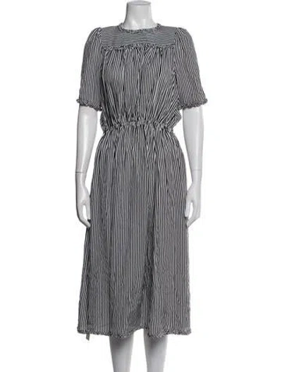 Pre-owned The Great Silk Midi Length Dress W/ Tags In Blue