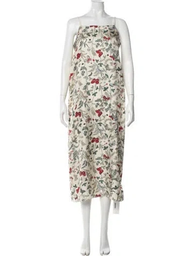 Pre-owned The Great Silk Midi Length Dress W/ Tags In Neutral