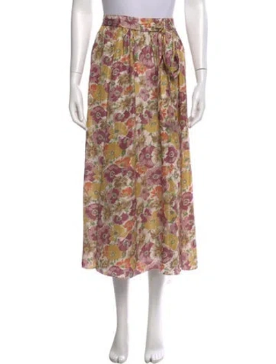 Pre-owned The Great Silk Midi Length Skirt In Neutral