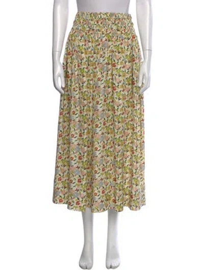 Pre-owned The Great Silk Midi Length Skirt In Neutral