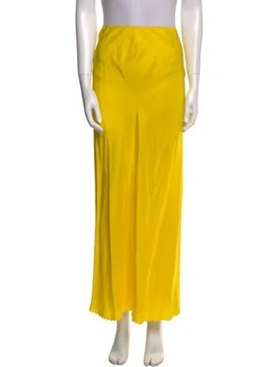 Pre-owned The Great Silk Midi Length Skirt In Yellow