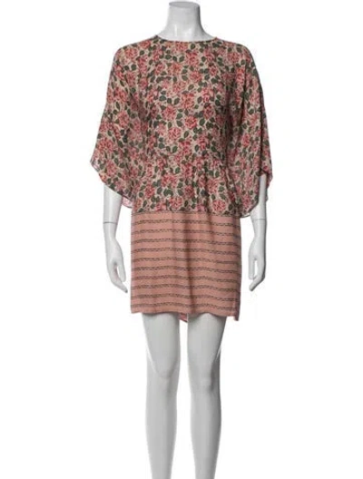 Pre-owned The Great Silk Mini Dress In Multi