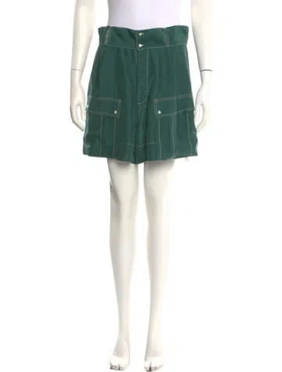 Pre-owned The Great Silk Mini Shorts In Green