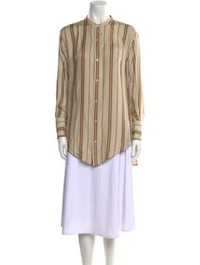 Pre-owned The Great Silk Striped Tunic In Neutral