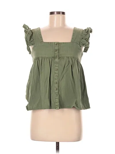 Pre-owned The Great Sleeveless Blouse In Green
