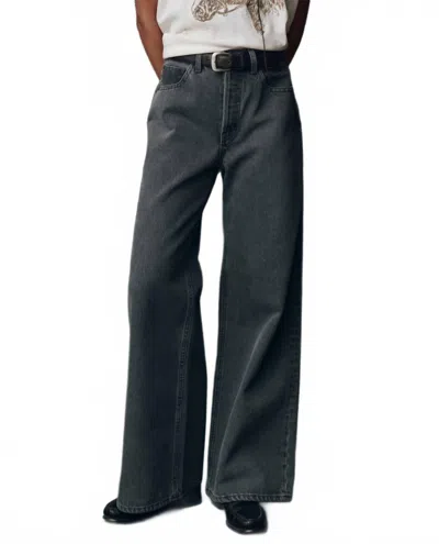 The Great Slouch Wide Leg Jean In Graphite Wash In Gray