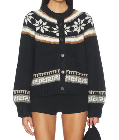 The Great Snowflake Cardigan In Black In Green