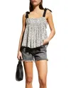 The Great Songbird Camisole Top In Black/white In Multi