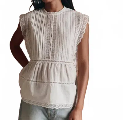 The Great Sonnet Pintuck Detail Top In True White