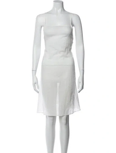 Pre-owned The Great Square Neckline Knee-length Dress In White