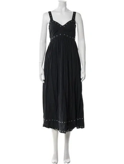 Pre-owned The Great Square Neckline Long Dress In Black