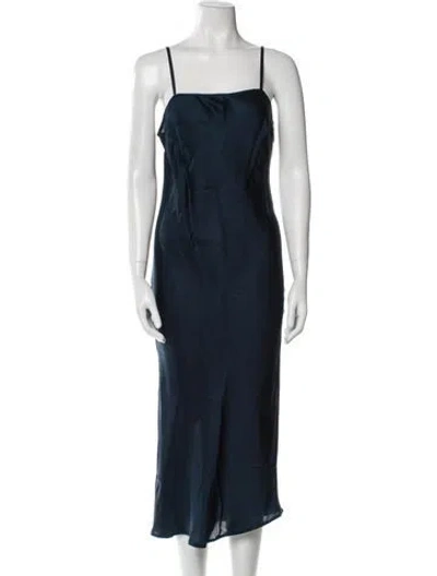 Pre-owned The Great Square Neckline Long Dress In Blue