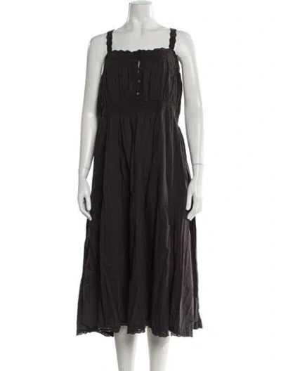 Pre-owned The Great Square Neckline Long Dress In Brown