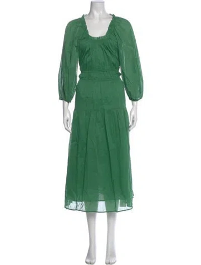 Pre-owned The Great Square Neckline Long Dress In Green