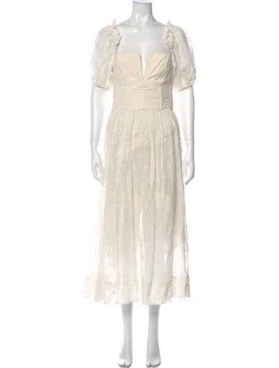 Pre-owned The Great Square Neckline Long Dress In Neutral