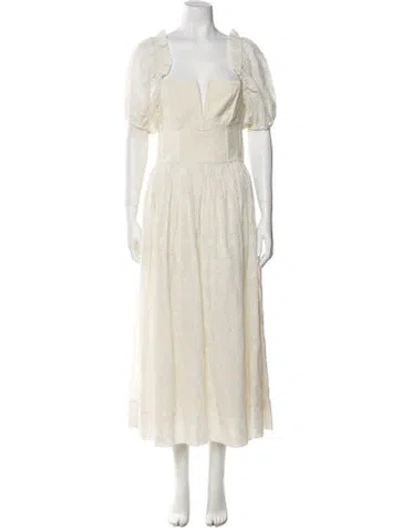 Pre-owned The Great Square Neckline Long Dress In Neutral