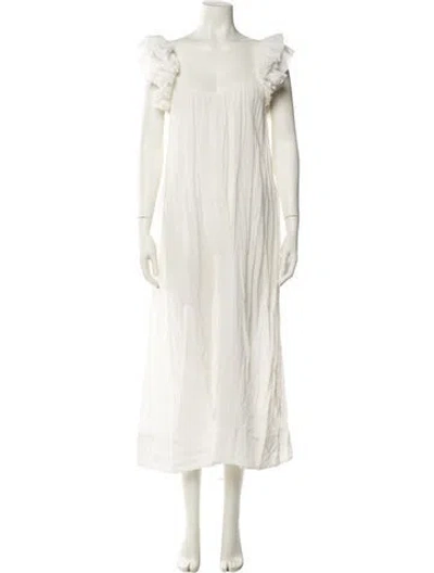 Pre-owned The Great Square Neckline Long Dress In Neutral