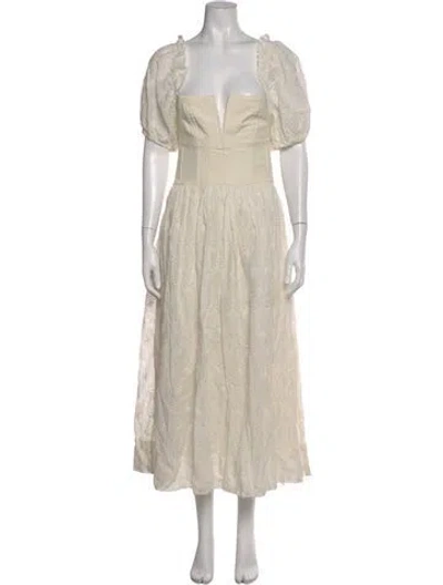 Pre-owned The Great Square Neckline Long Dress In Neutral