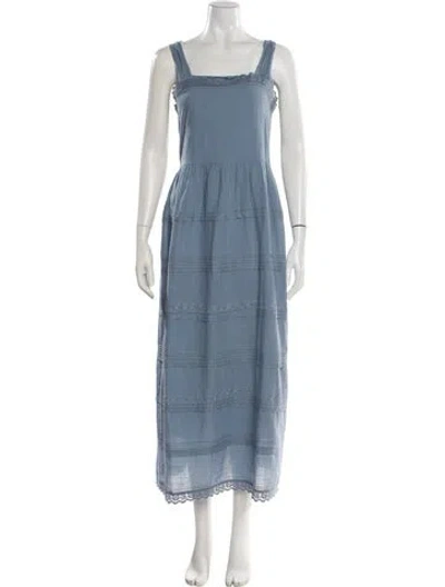 Pre-owned The Great Square Neckline Long Dress W/ Tags In Blue