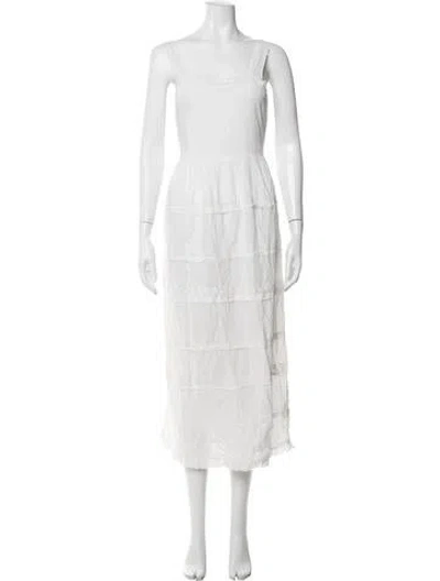 Pre-owned The Great Square Neckline Long Dress In White