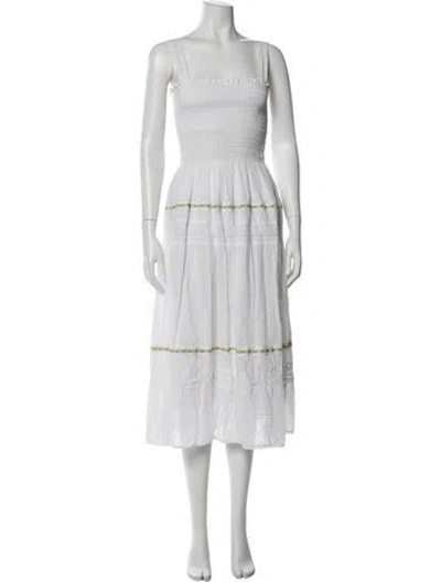 Pre-owned The Great Square Neckline Midi Length Dress In Neutral