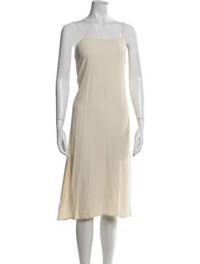 Pre-owned The Great Square Neckline Midi Length Dress In Neutral