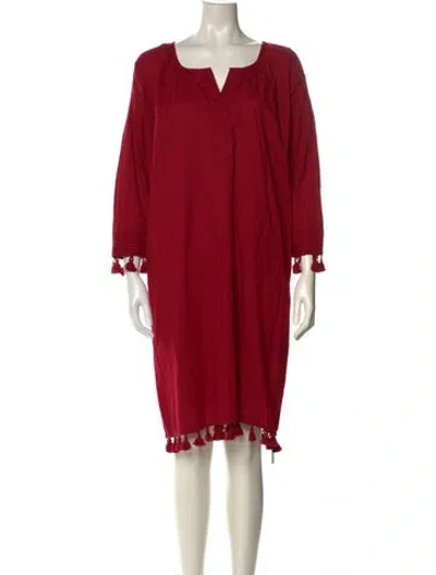 Pre-owned The Great Square Neckline Mini Dress In Red
