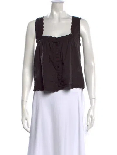 Pre-owned The Great Square Neckline Sleeveless Top In Black