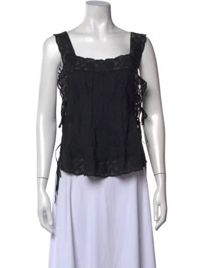 Pre-owned The Great Square Neckline Sleeveless Top In Black